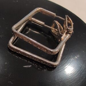 Segal Gold Tone Square Hoop Earrings